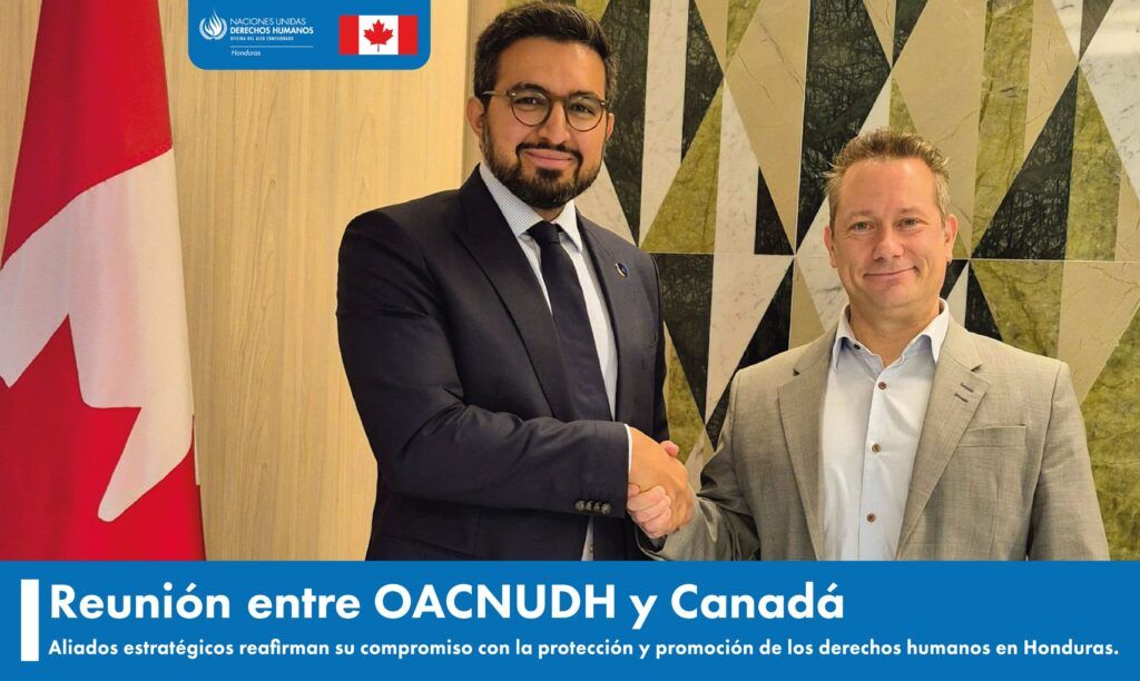 8 de mayo - Bardia Jebeli, Rte Adjunto y OiC de OACNUDH, se reunió con Pascal Médieu Jefe de Oficina de la Embajada de Canadá en Honduras para dialogar sobre la situación de derechos humanos en Honduras.